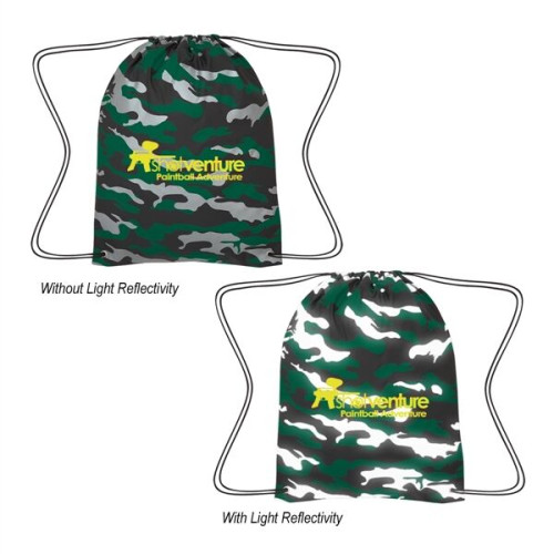 Reflective Camo Drawstring Sports Pack