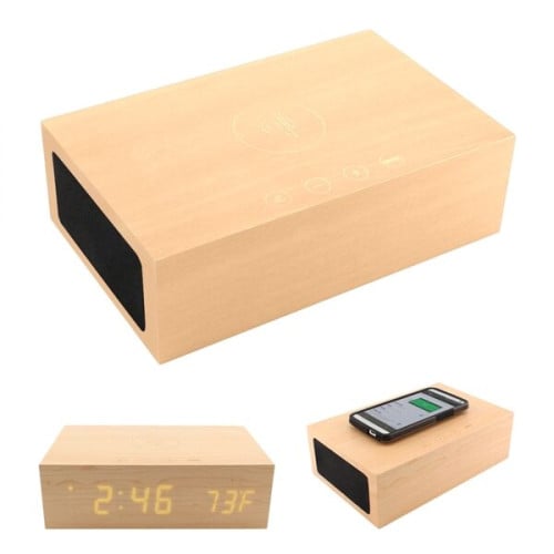 BlueSequoia Alarm Clock With Qi Charging Station And Wire...