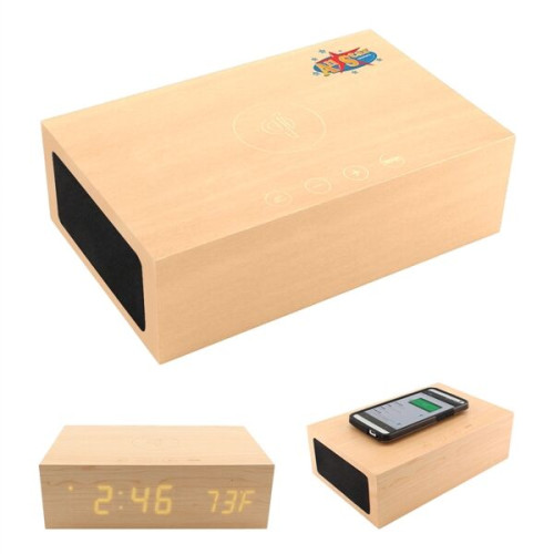 BlueSequoia Alarm Clock with Qi Charging Station and Wire...
