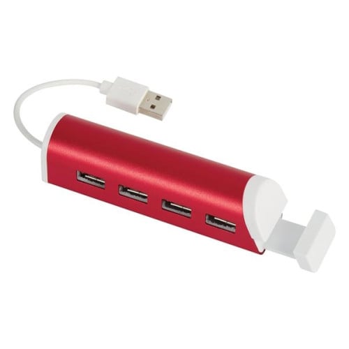 4-Port Aluminum USB Hub With Phone Stand