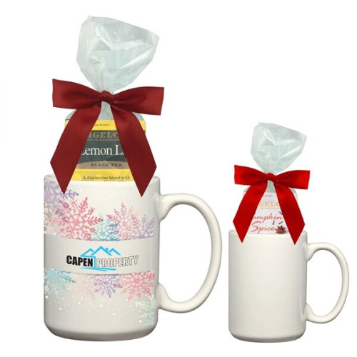 15 Oz. Full Color Mug with Four Assorted Tea Bags