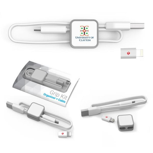 Grip Kit Cable Organizer with Micro USB Cable And MFi Ada...