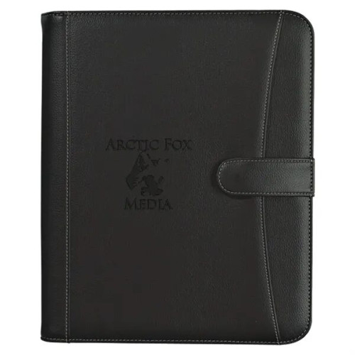 Pebble Grain Zippered Portfolio With Calculator