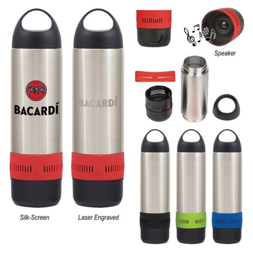 11 Oz. Stainless Steel Rumble Speaker Bottle  With Custom...