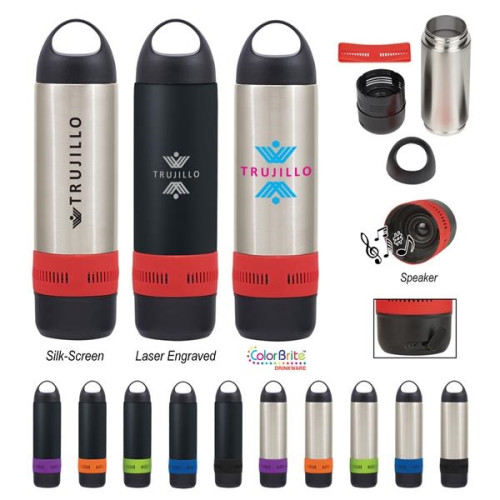 11 Oz. Stainless Steel Rumble Speaker Bottle  With Custom...