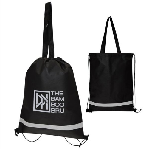 Double Feature Non-Woven Drawstring Tote Bag