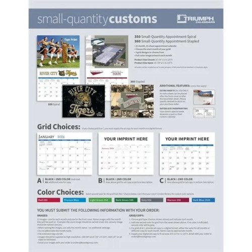 Triumph® Calendars Small Quantity Custom - Stapled Calendar
