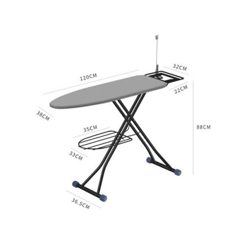Ironing Board With Retractable Iron Rest and Cable Holder