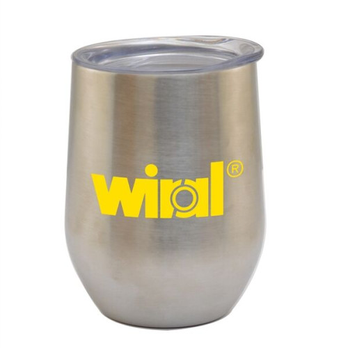 12oz. Stemless Vacuum Insulated Wine Cup with Lid