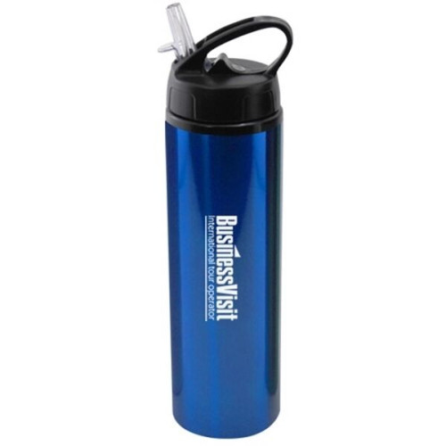 24 oz Aluminum Water Bottle with Sports Sipper Flip Straw