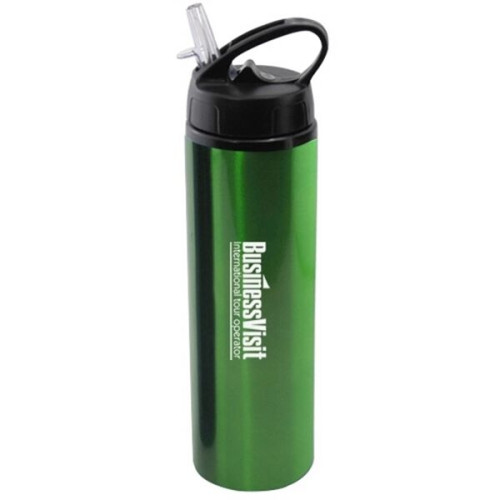 24 oz Aluminum Water Bottle with Sports Sipper Flip Straw