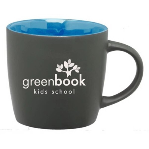 12 oz. Matte Black Ceramic Coffee Mug with Colored Interior