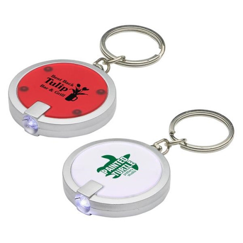 Round Simple Touch LED Key Chain