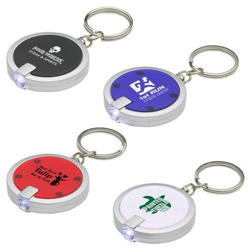 Round Simple Touch LED Key Chain