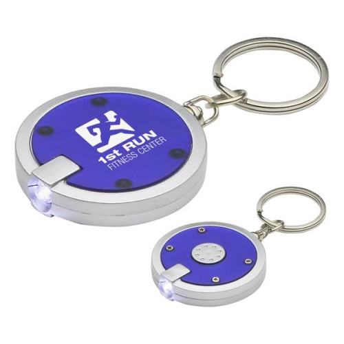 Round Simple Touch LED Key Chain