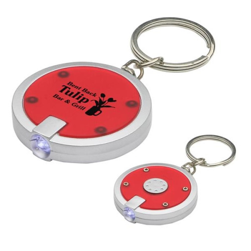 Round Simple Touch LED Key Chain