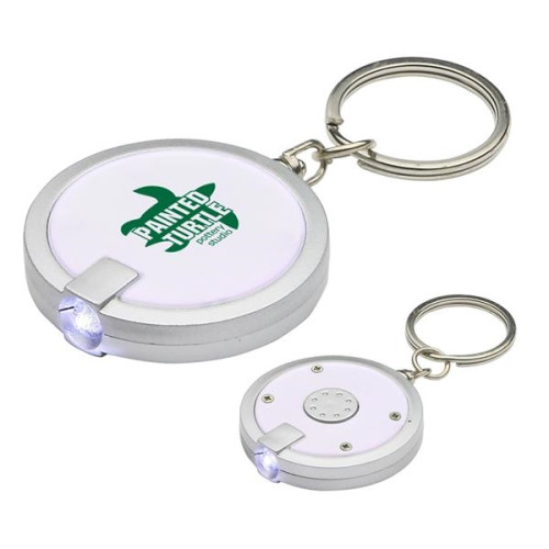 Round Simple Touch LED Key Chain