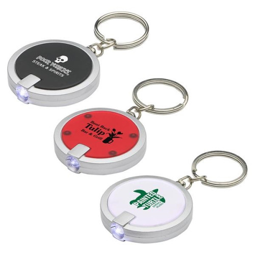 Round Simple Touch LED Key Chain