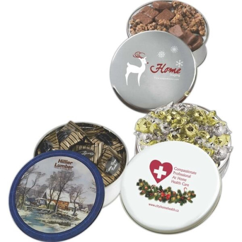 Glad Tidings Tin with Chocolate Almonds and Cashew Nuts