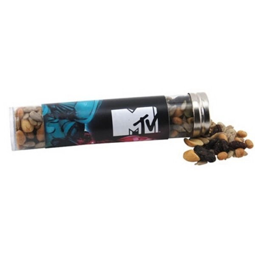 Trail Mix in a 6 " Plastic Tube with Metal Cap