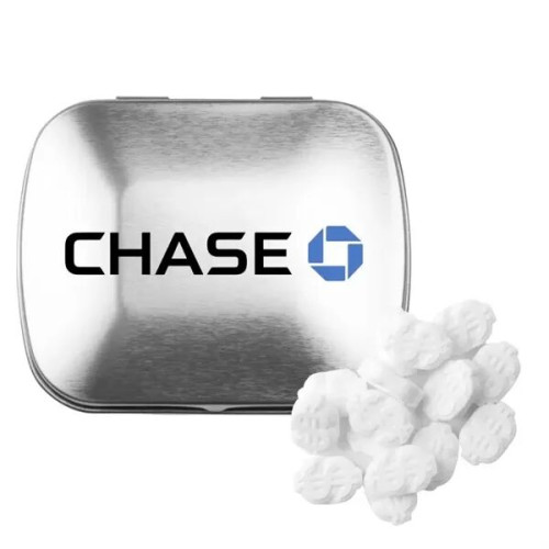 Domed Tin with Dollar Sign Shaped Mints