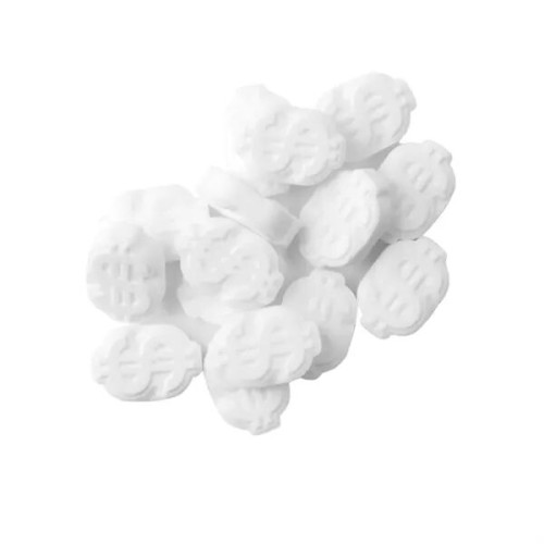 Domed Tin with Dollar Sign Shaped Mints