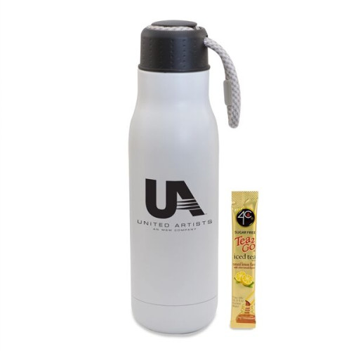 16 Oz Stainless Stl Insulated Bottle w/Bungee Lid & Iced Tea