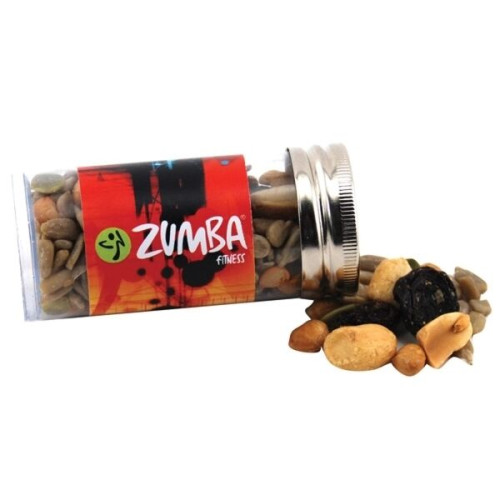 Trail Mix in a 3 " Plastic Tube with Metal Cap