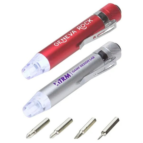 Quick-Reach 4-Bit Screwdriver Set with Light
