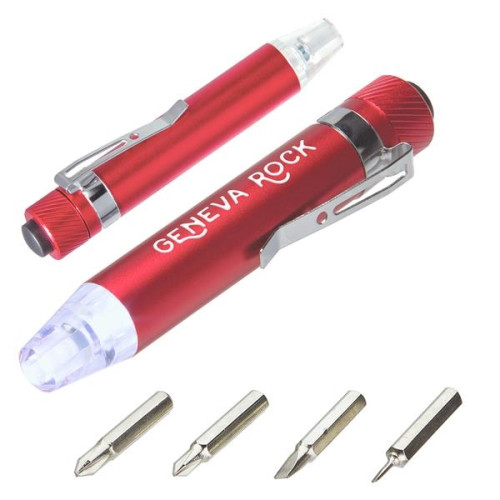 Quick-Reach 4-Bit Screwdriver Set with Light