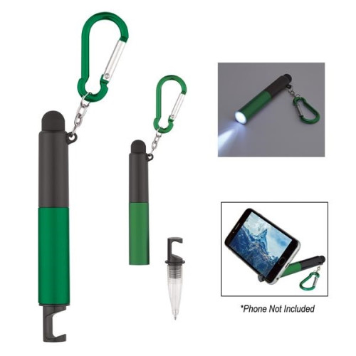4-In-1 Light Up Stylus Pen With Carabiner