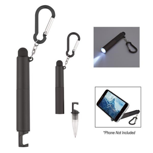 4-In-1 Light Up Stylus Pen With Carabiner