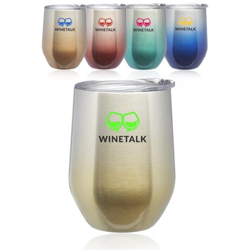 11 oz. Ombre Stemless Wine Glass with Lid