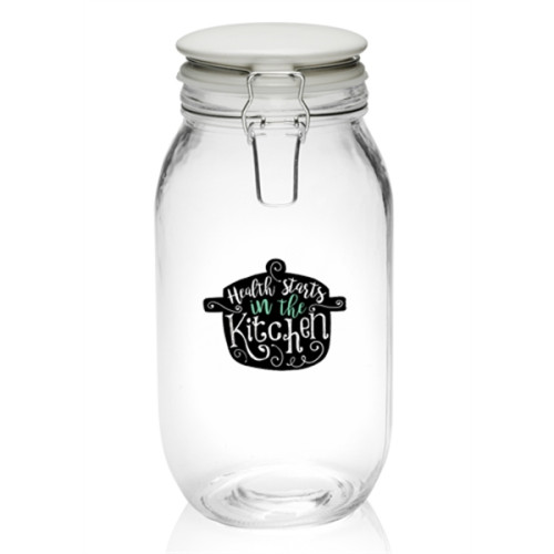 51 oz. Elrow Clip Top Glass Storage Jars