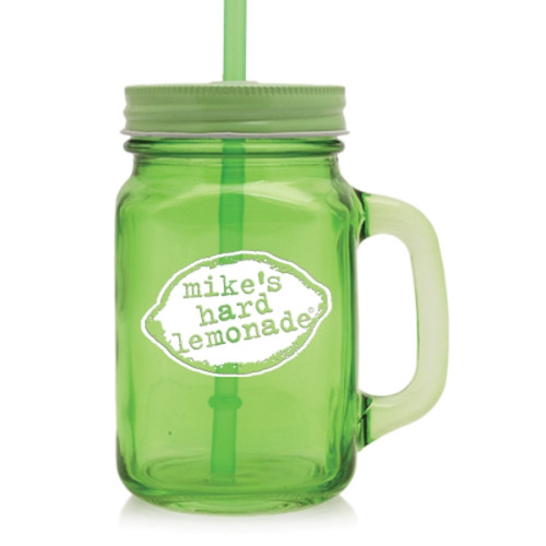 15 oz. Colored Mason Jars with Straw