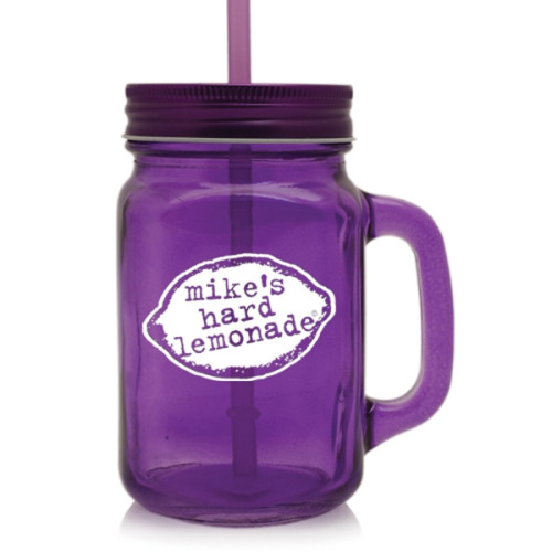 15 oz. Colored Mason Jars with Straw