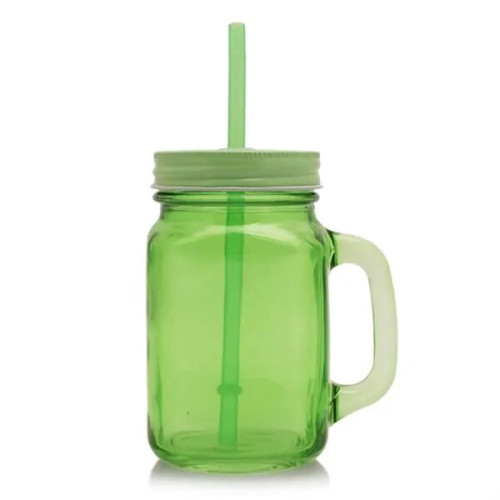 15 oz. Colored Mason Jars with Straw