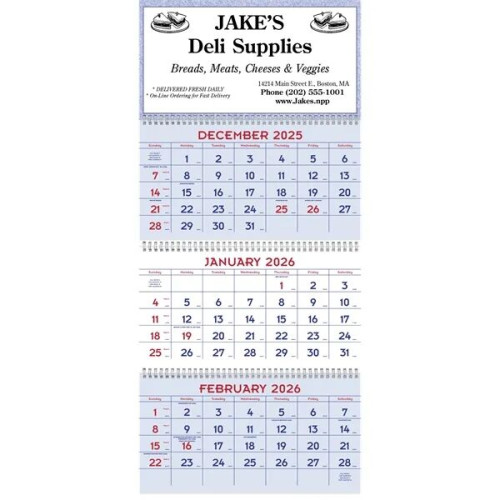 Commercial Planners Calendar - Red & Blue