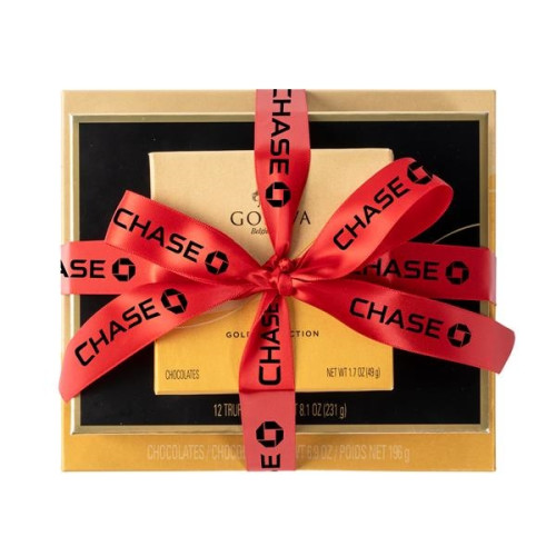 Godiva Ballotin Box Tower With Custom Ribbon