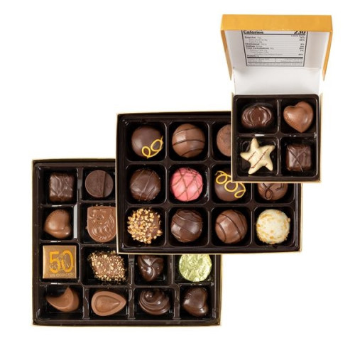 Godiva Ballotin Box Tower With Custom Ribbon