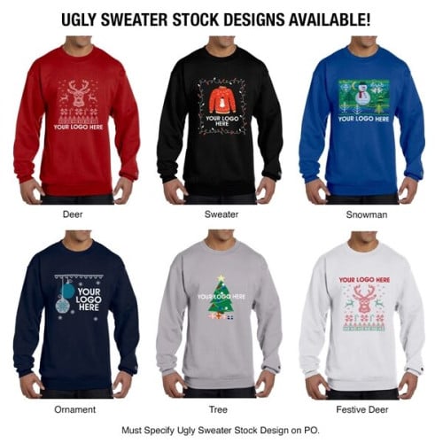 Champion® Double Dry Eco® Crewneck "Ugly Sweater" Sweatshirt