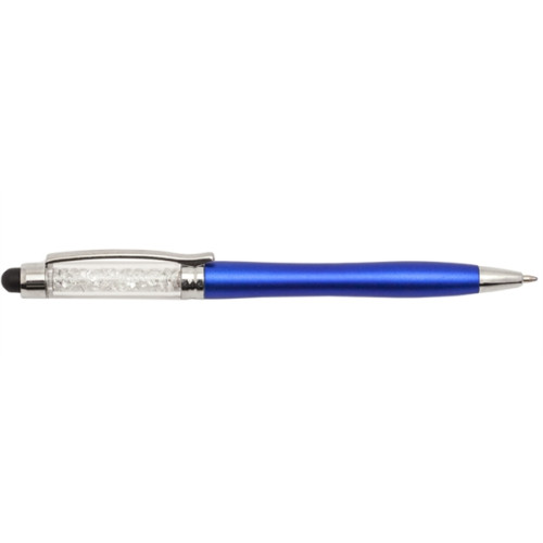 Slender Crystalline Plastic Ballpoint Pen with Stylus