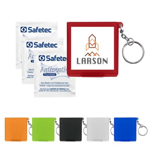 Antiseptic Wipes in Carrying Case Keychain