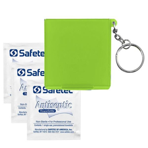 Antiseptic Wipes in Carrying Case Keychain