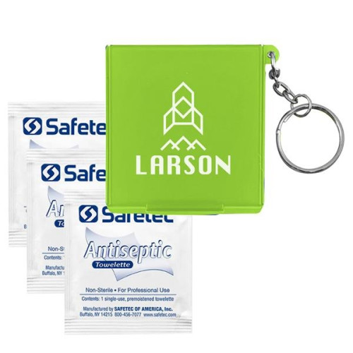 Antiseptic Wipes in Carrying Case Keychain