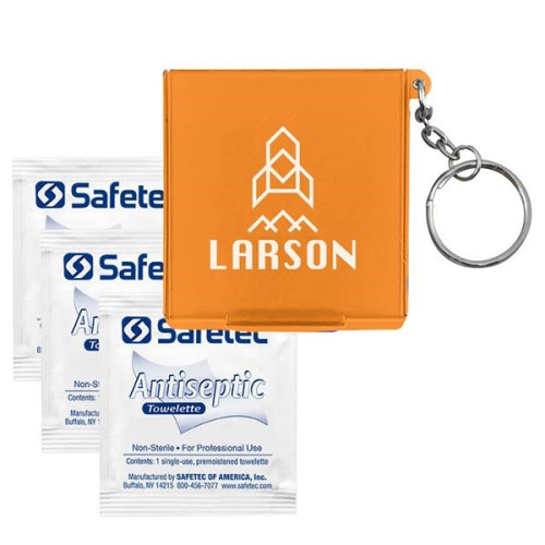 Antiseptic Wipes in Carrying Case Keychain