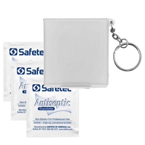 Antiseptic Wipes in Carrying Case Keychain