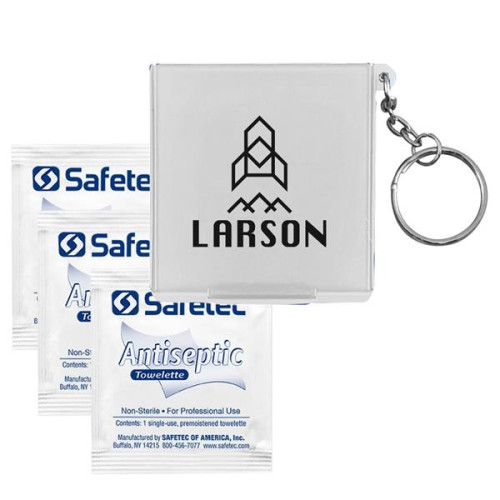 Antiseptic Wipes in Carrying Case Keychain