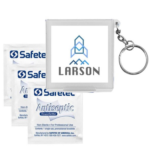 Antiseptic Wipes in Carrying Case Keychain