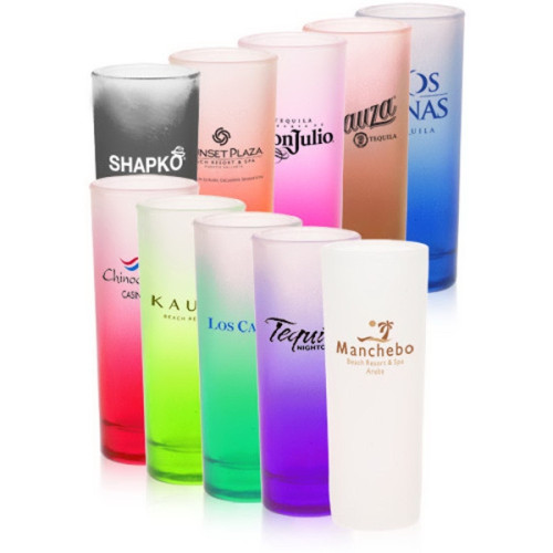 2 oz. Tall Shot Glasses - Colored & Frosted